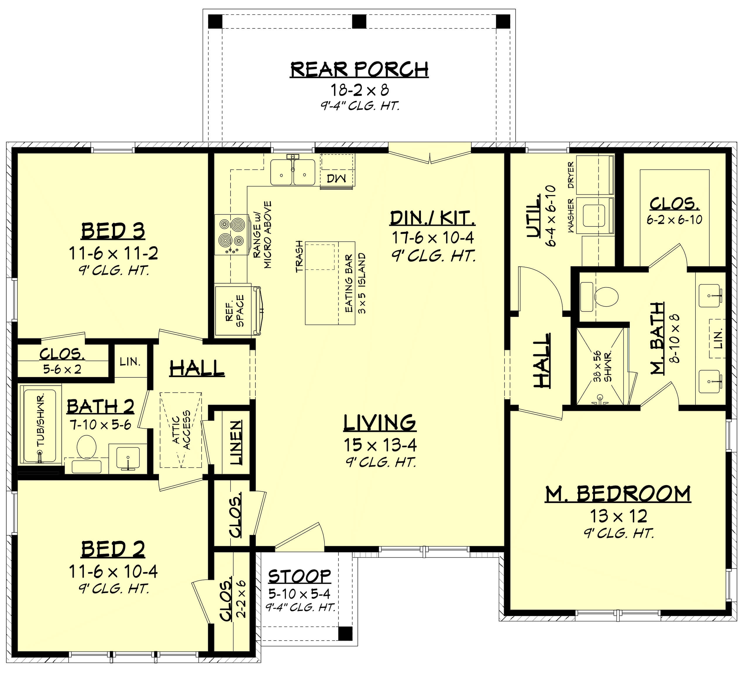 Plan 1200-3 — Main Floor floor plan