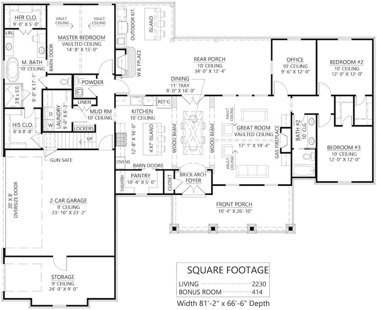 Plan 206-1039 — Main Level floor plan