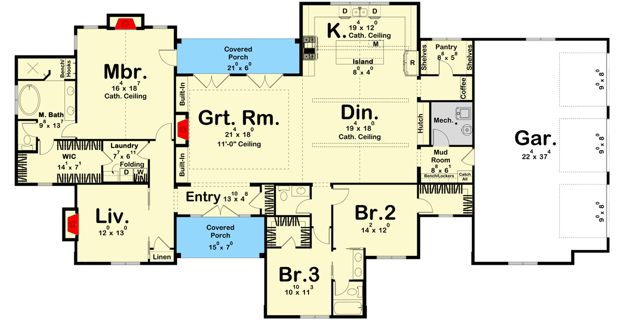 Plan 623216DJ — Main Level floor plan