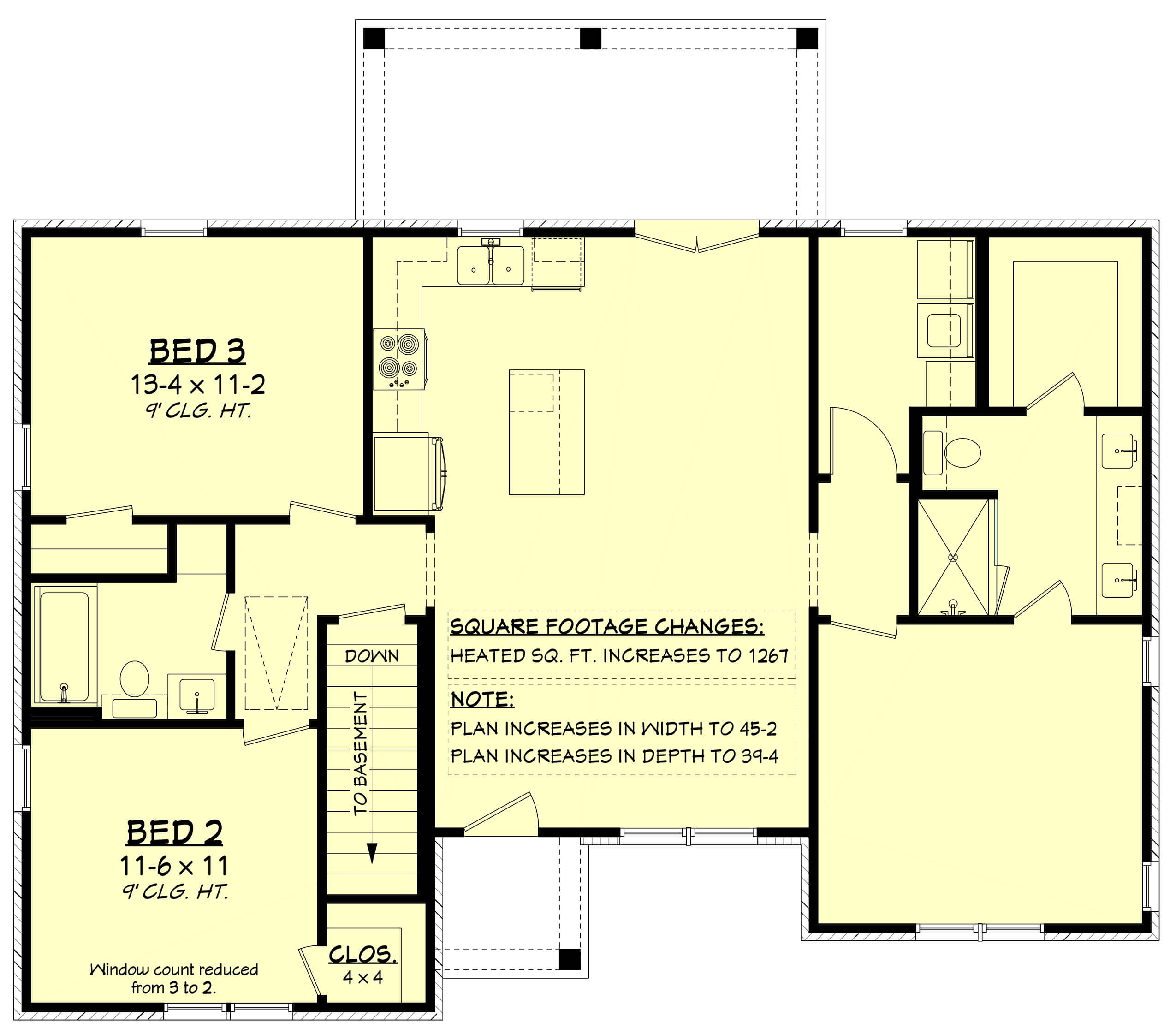 Plan 1200-3 — Basement Stair Location floor plan