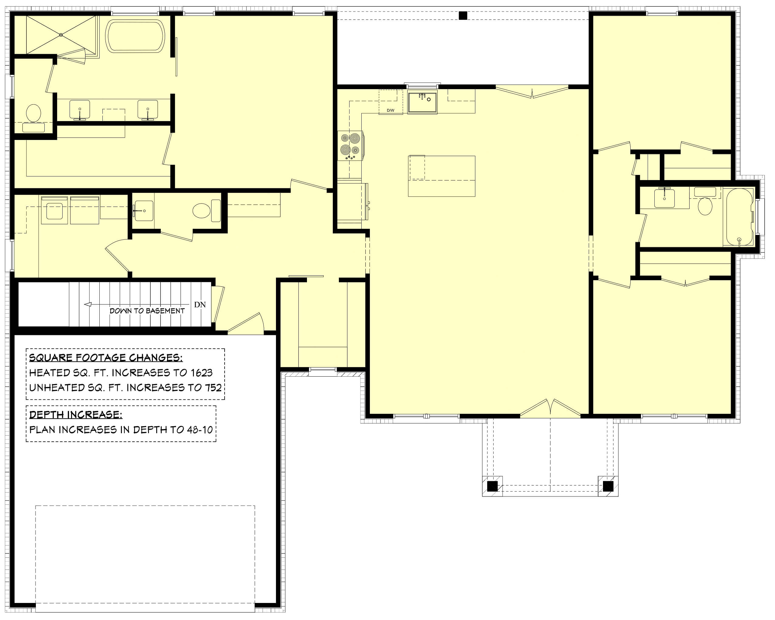 Plan 1599 — Basement Stair Location floor plan