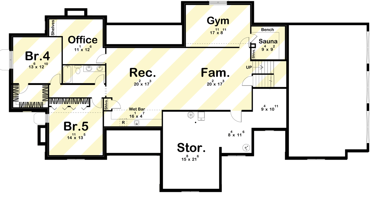 Plan 623216DJ — Optional Lower Level floor plan