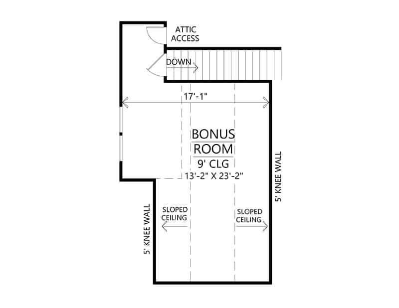 Plan 206-1039 — Bonus Room floor plan