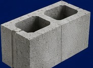 Close-up of a CMU concrete masonry block.