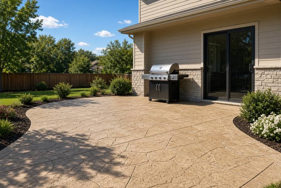 Stamped concrete patio