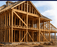 Wood-framed new home under construction