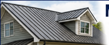 Gray standing seam metal roof on a residential home