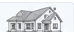 Line drawing of a new home