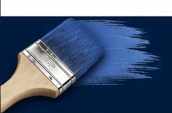Blue paintbrush detail from the premium interior painting infographic.