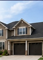 Finished new home with driveway and garage