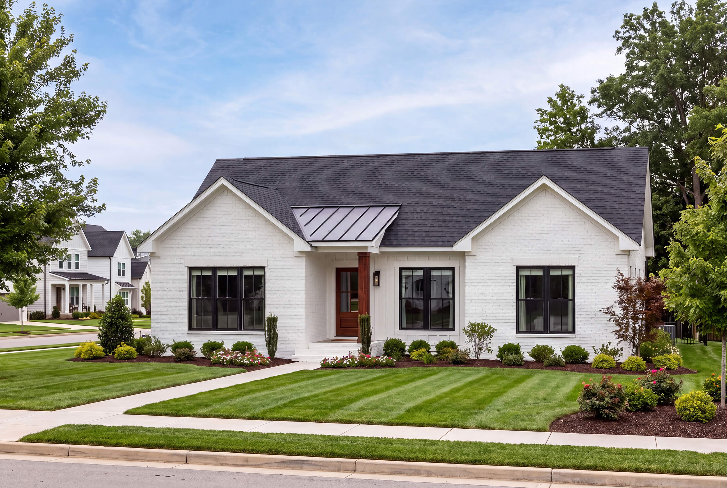 Front rendering of the Marlowe House Plan 1200-3 by House Plan Zone, a 1,200 square foot one-story cottage with a covered front porch