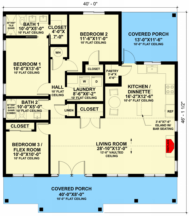 Plan 421012HFC — Main Level floor plan