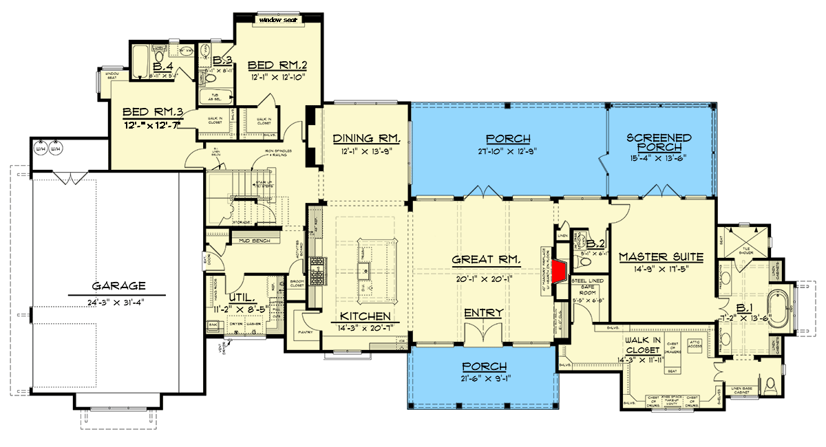 Plan 915050CHP — Main Level floor plan